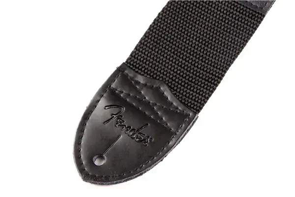 Fender Black Polyester Logo Strap - White