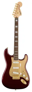 Squier 40TH Anniversary Stratocaster Gold Edition - Ruby Red Metallic