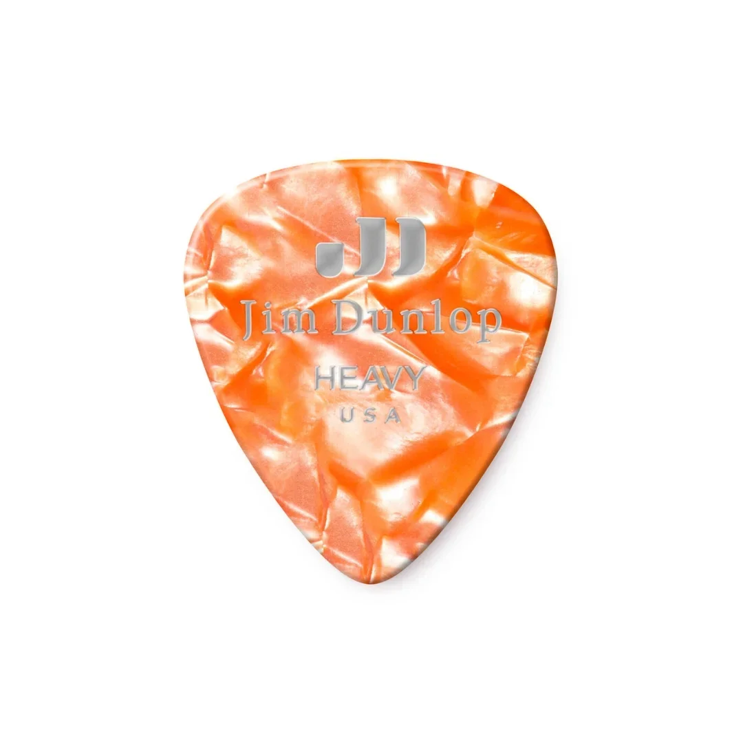 Dunlop Celluloid Orange Pearloid Pick Heavy