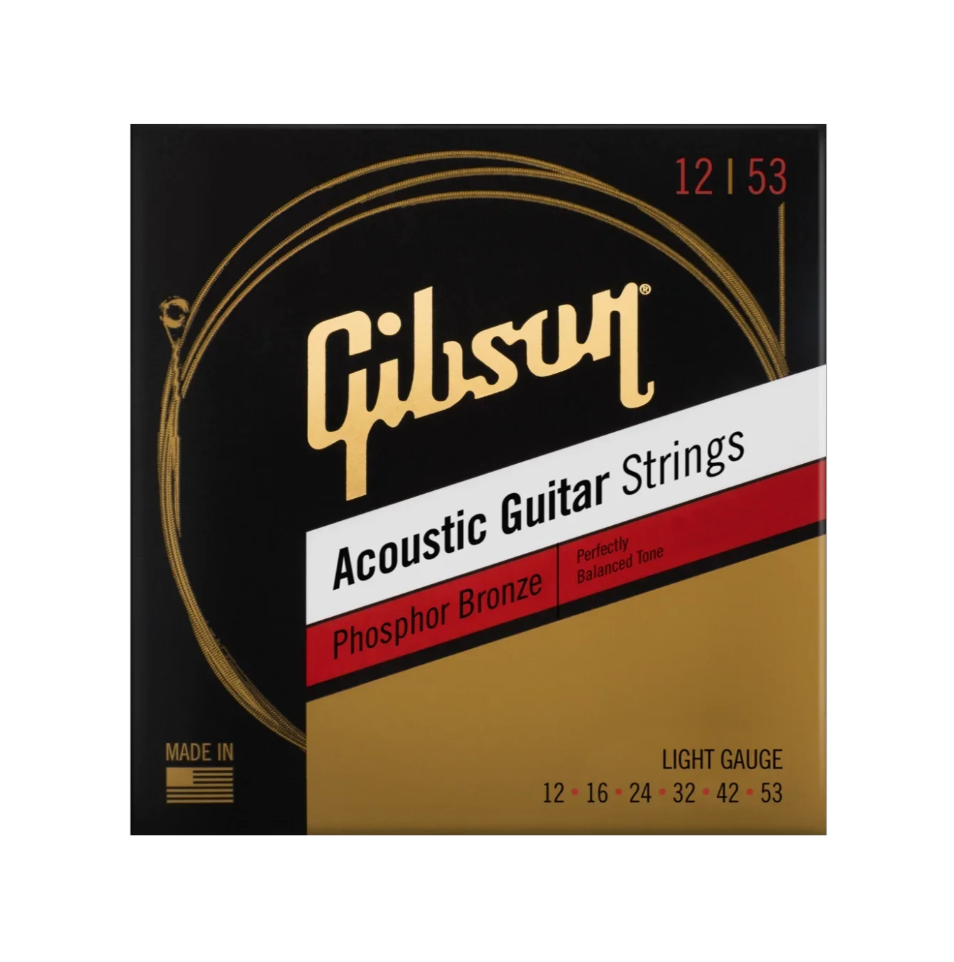 Gibson Acoustic Guitar Strings SAG-PB12 Phosphor Bronze
