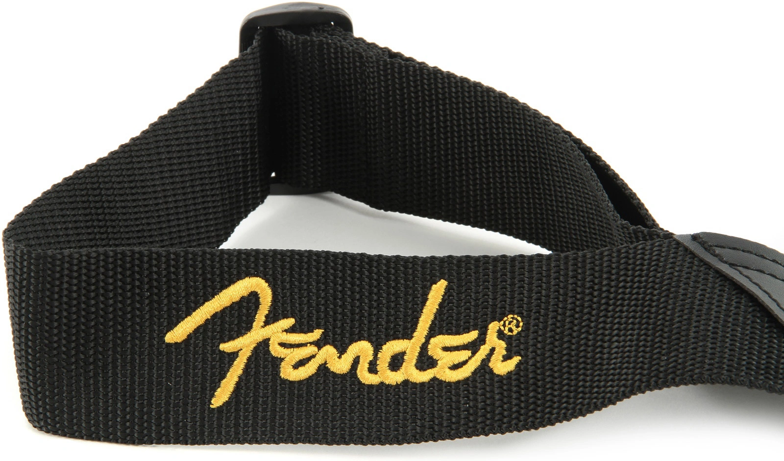 Fender Black Polyester Logo Strap - Yellow