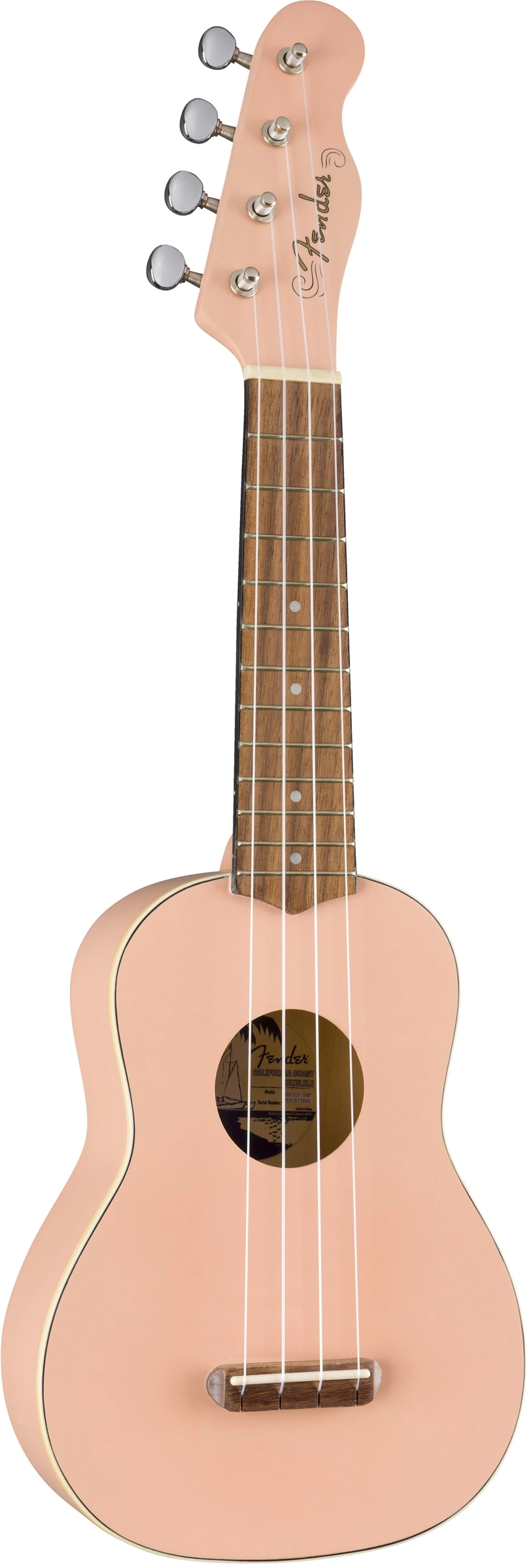 Fender Venice Soprano Ukulele- Shell Pink