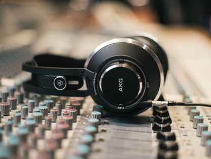 mixer and akg-headphones