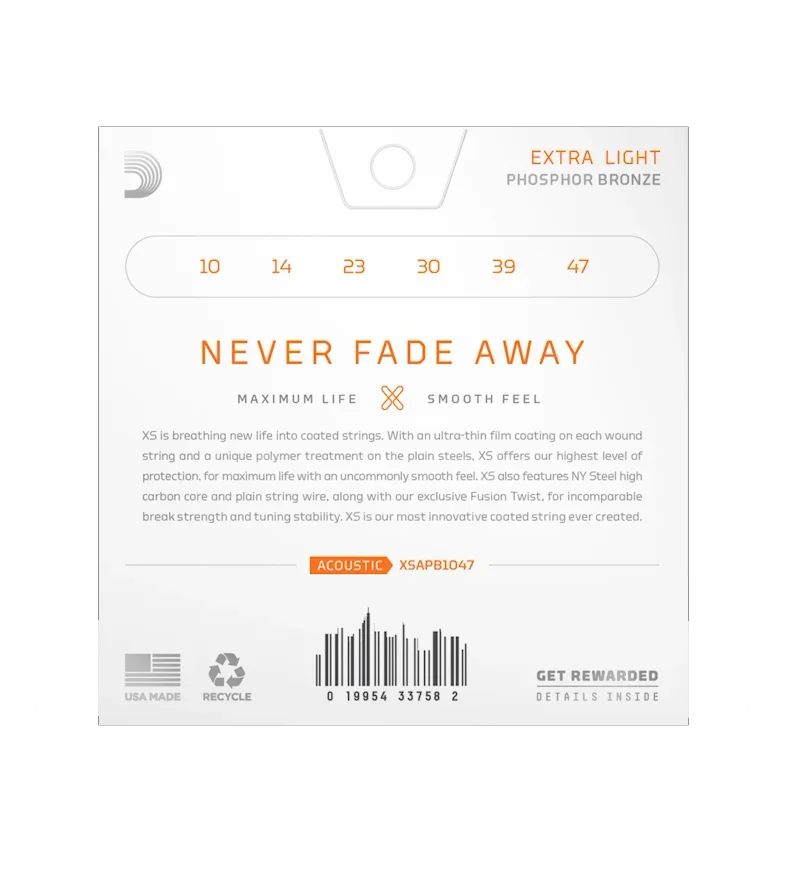 D'Addario Extra Light Coated Acoustic Guitar Strings