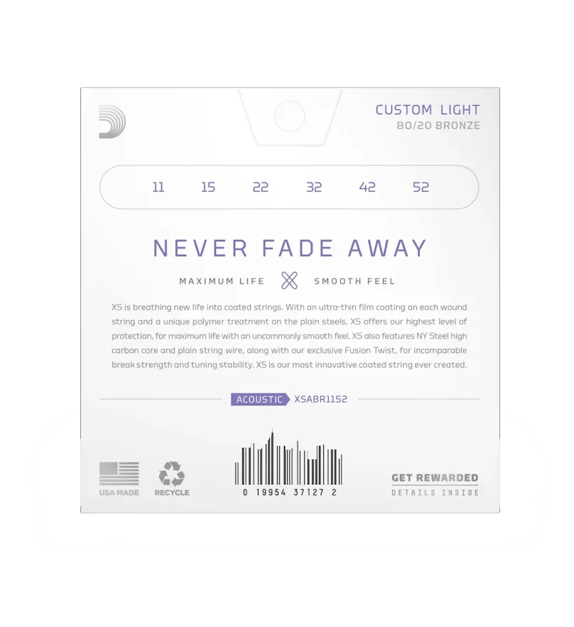 D'Addario Custom Light Coated Acoustic Guitar Strings 80/20