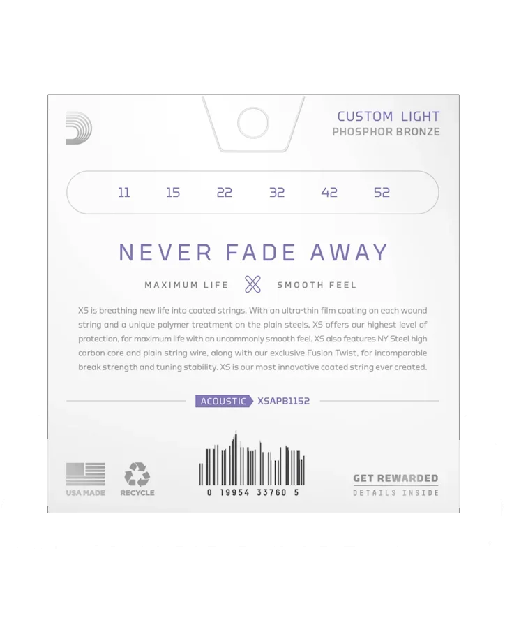 D'Addario Custom Light Coated Acoustic Guitar Strings