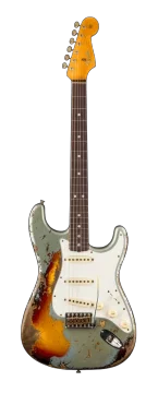 Fender Custom Shop 1965 Stratocaster Super Heavy Relic - Super Faded Aged Firemist Silver over 3-Col