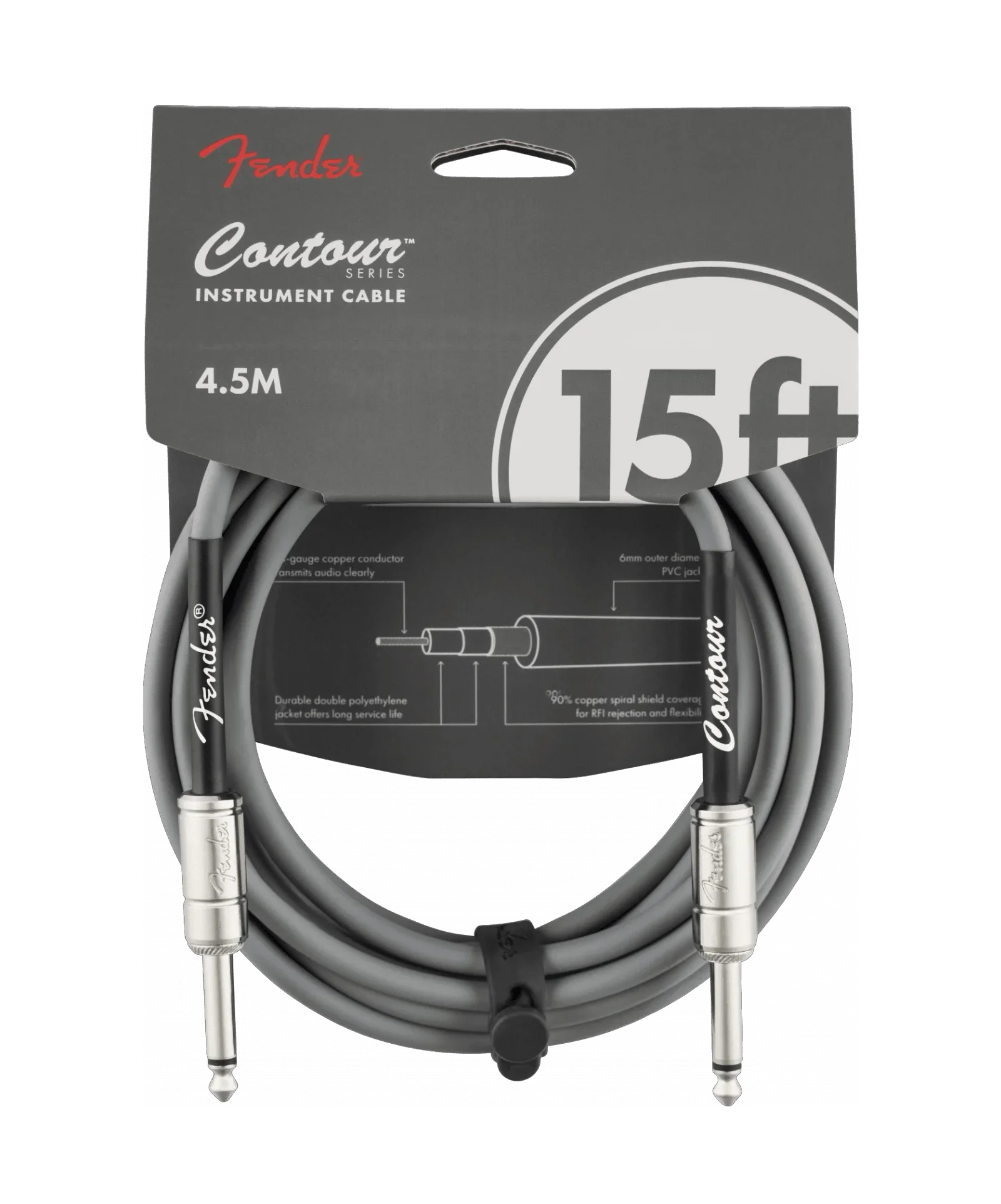 Fender Contour Series Instrument Cables - Inca Silver