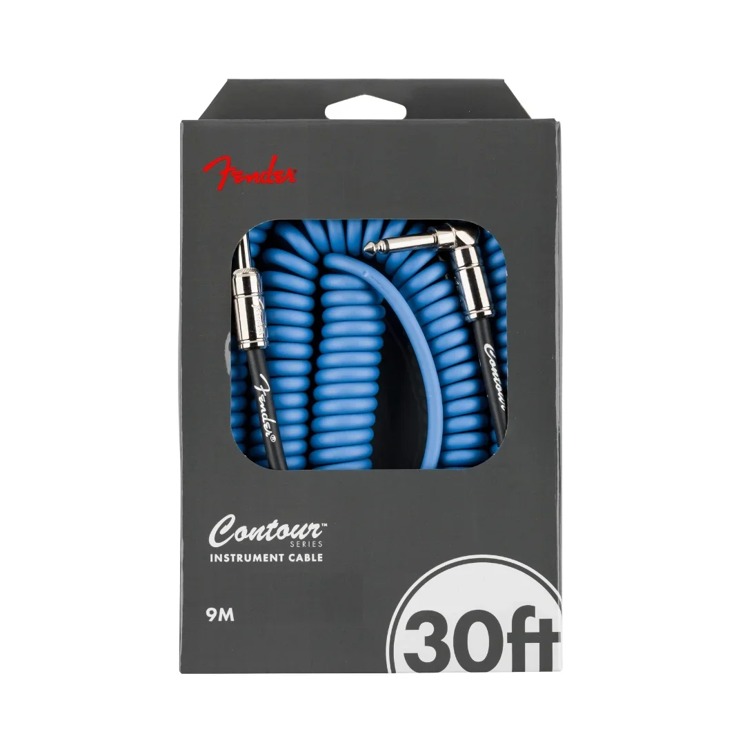 Fender Contour Series Coil Instrument Cables - Lake Placid Blue
