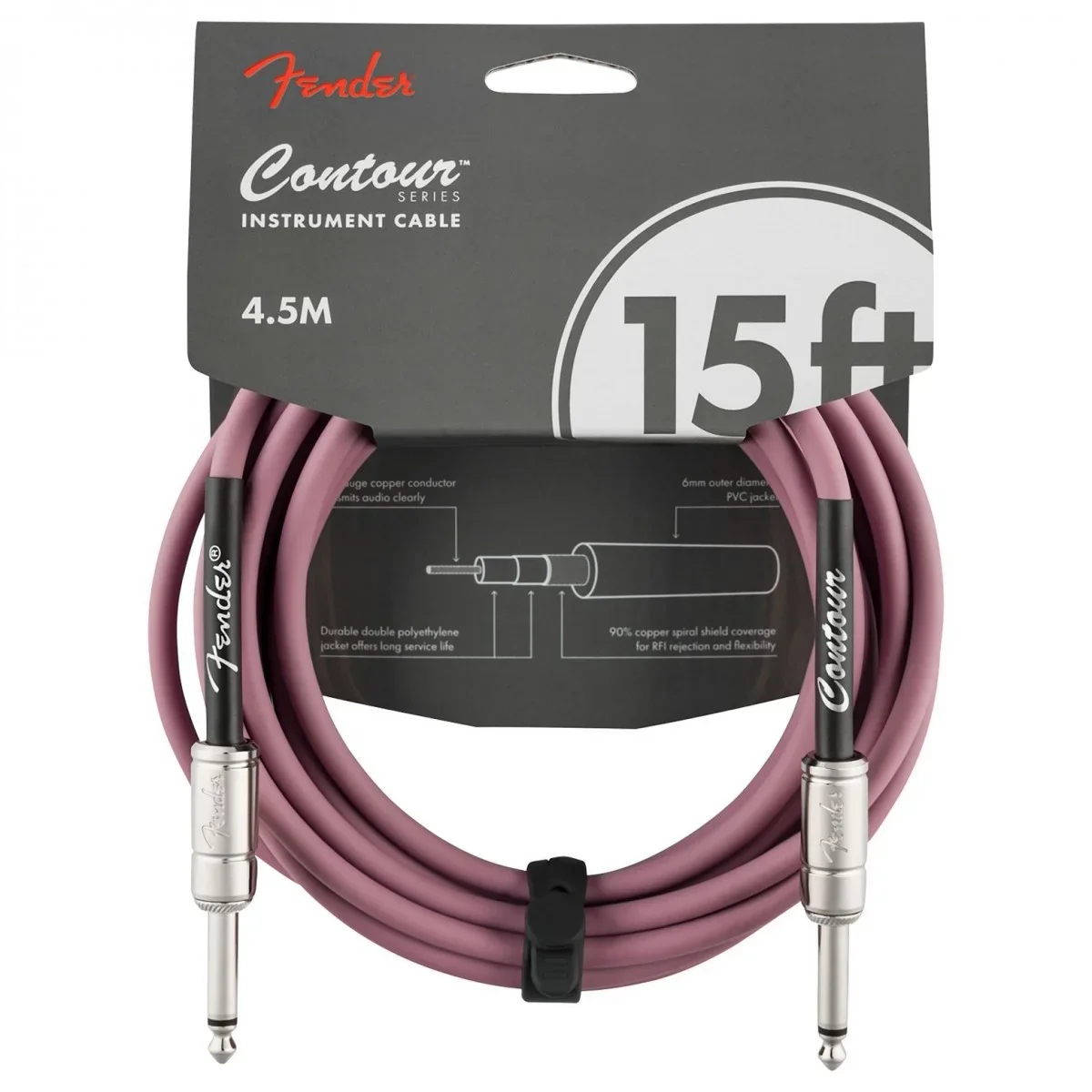 Fender Contour Series Instrument Cables - Burgundy Mist