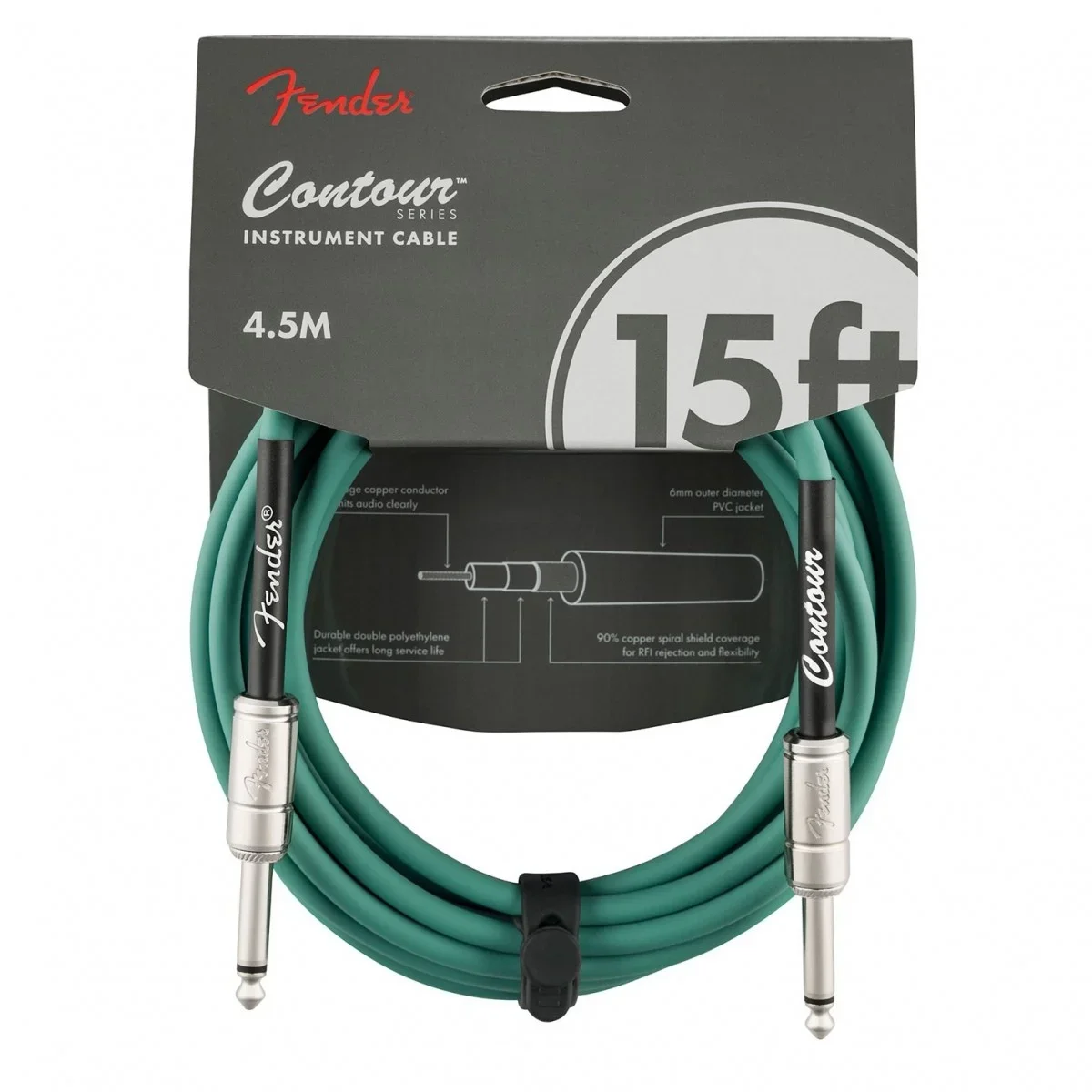 Fender Contour Series Instrument Cables - Sherwood Green