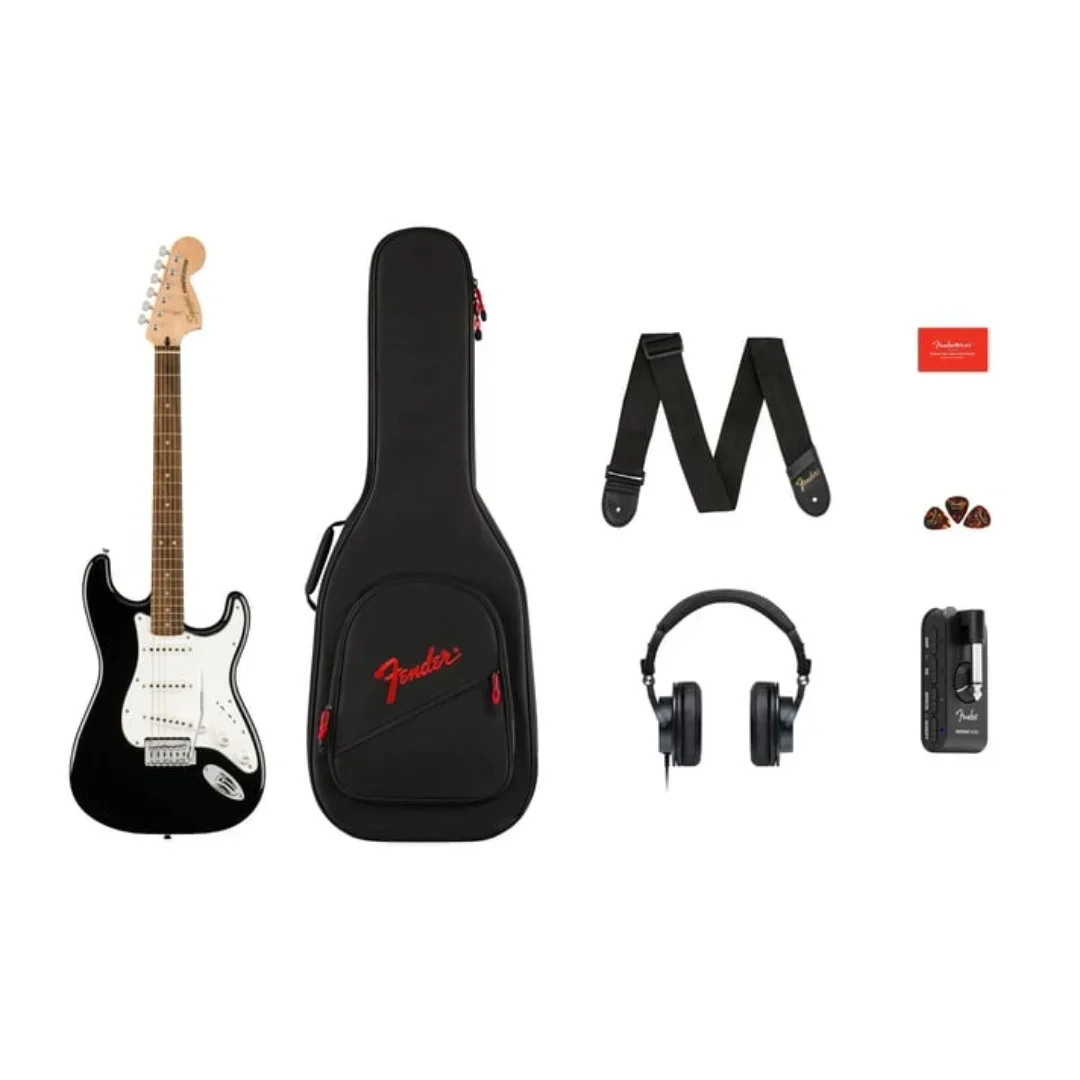 Squier by Fender Affinity Stratocaster Pack + Mustang Micro - Black