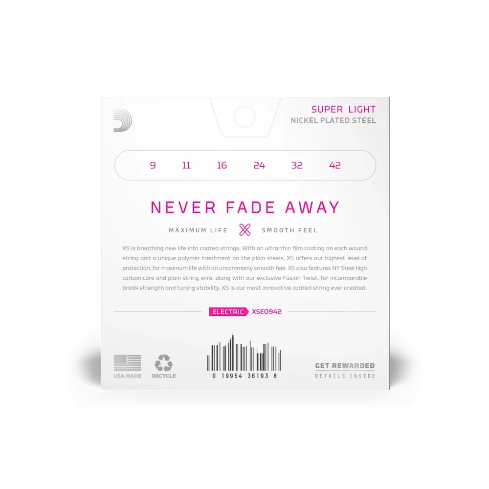 D'Addario Super Light Coated Electric Guitar Strings XS