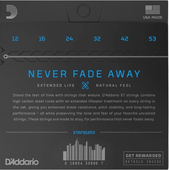 D'Addario XT Phosphor Bronze 12-53 Custom Light Set